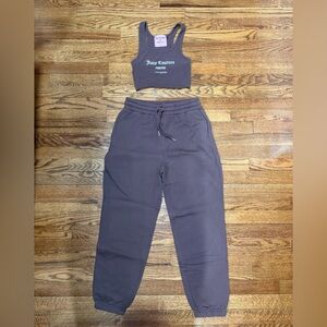 Juicy Couture Women's Purple Track Pants and Crop Top Set